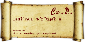 Csányi Mátyás névjegykártya