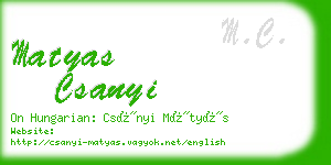 matyas csanyi business card